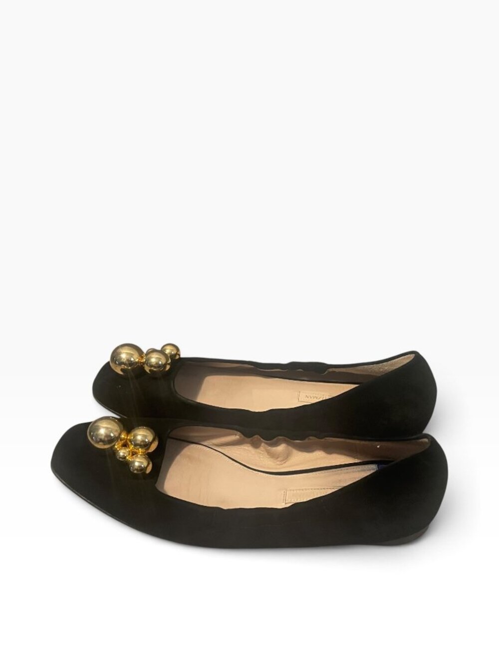 stuart weizman black suede ballet flats